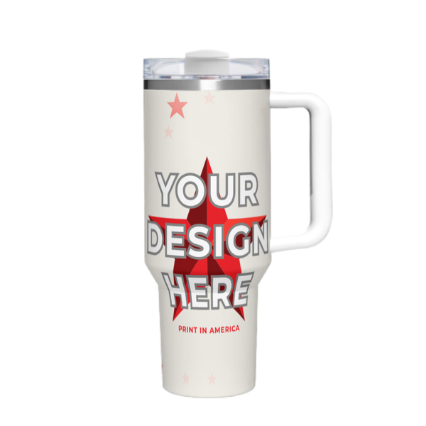 1st Gen 40oz Large Capacity Handled Car Tumbler - White · 304 Stainless Steel