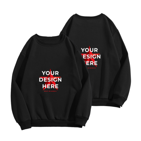 Double-Sided Printed Men's Crew Neck Sweatshirt · 280GSM Polyester