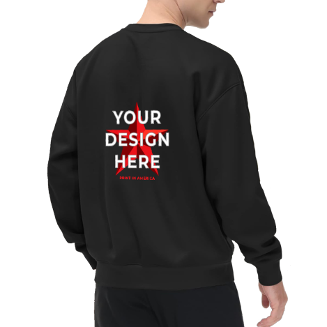 Men's Crew Neck Sweatshirt‑Back · 300g Poly‑Cotton