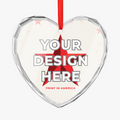 Heart-Shaped Crystal Glass Ornament · Glass