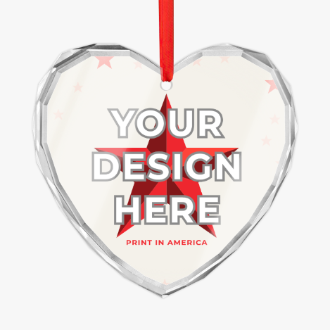 Heart-Shaped Crystal Glass Ornament · Glass