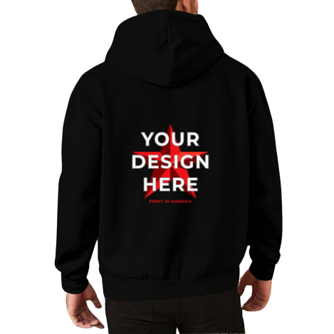 Men's Back Print Hoodie 320g · Poly Cotton Blend
