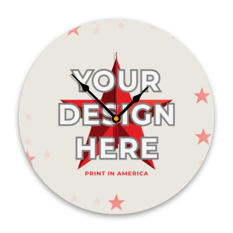 12x12 in Round Wall Clock · PVC