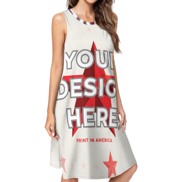 3D Sleeveless Dress - Plain Weave Fabric · Polyester