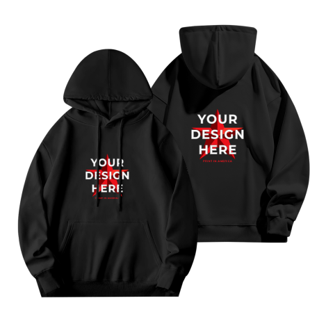 Double-Sided Printed Men's Hoodie · 280GSM 50%Polyester + 50%Cotton